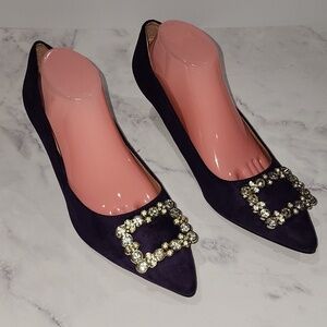 Ey Boutique Dressy Elegant Low Heel Dark Purple Shoes